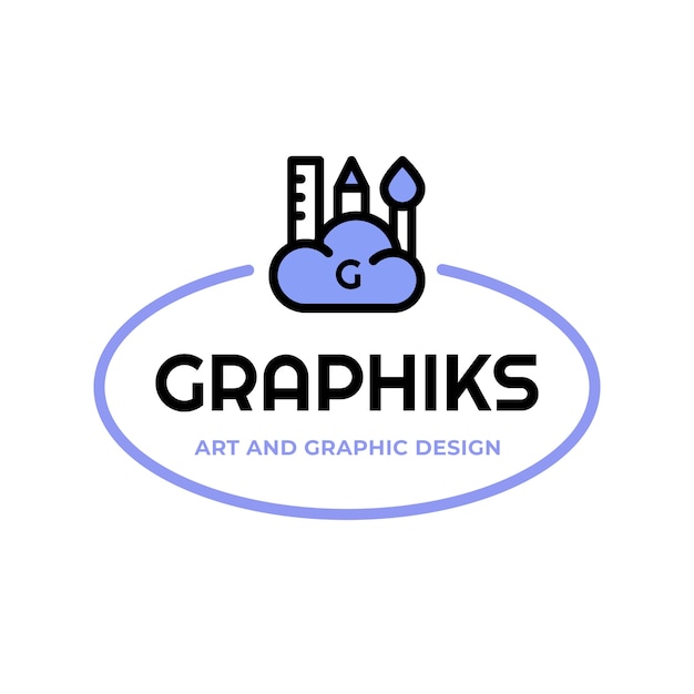 Gratis vector ontwerpsjabloon voor artwork-logo