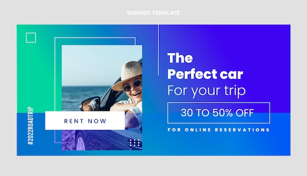 Ontwerpsjabloon voor autoverhuur met kleurovergang