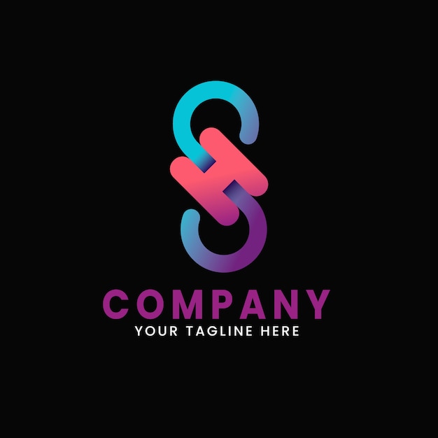 Ontwerpsjabloon voor gradiënt sh-logo