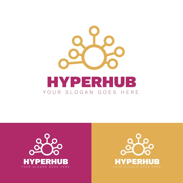 Gratis vector ontwerpsjabloon voor hub-logo