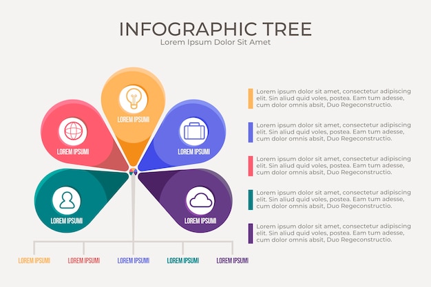 Gratis vector ontwerpsjabloon voor infographic boom