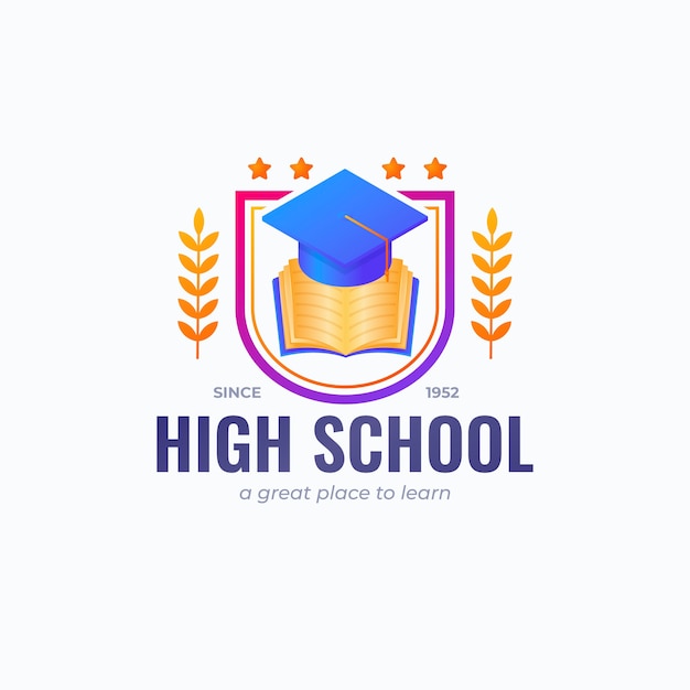 Gratis vector ontwerpsjabloon voor schoollogo's