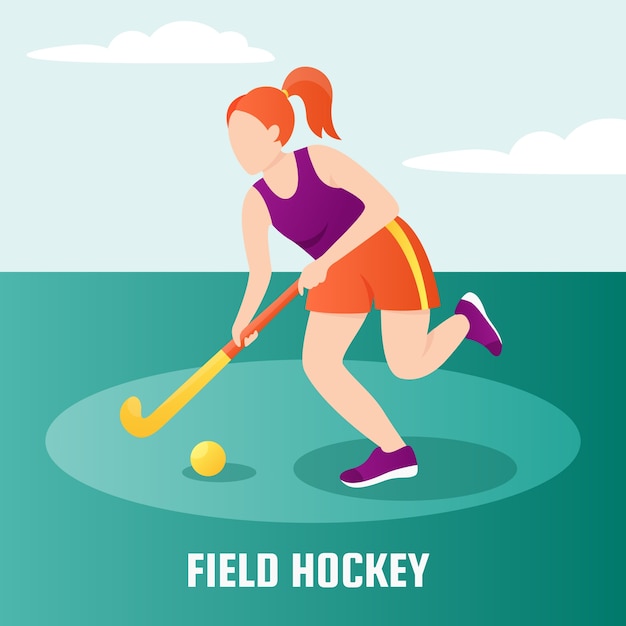 Gratis vector ontwerpsjabloon voor veldhockey