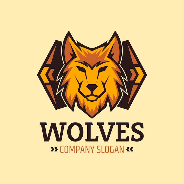 Gratis vector ontwerpsjabloon voor wolf-logo