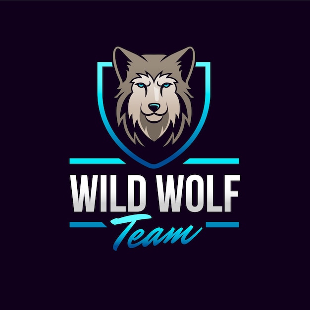 Gratis vector ontwerpsjabloon voor wolf-logo