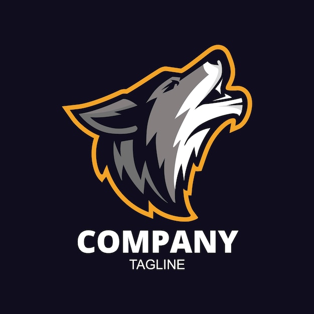 Gratis vector ontwerpsjabloon voor wolf-logo