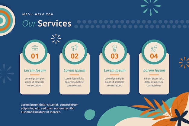 Gratis vector onze diensten infographic ontwerp
