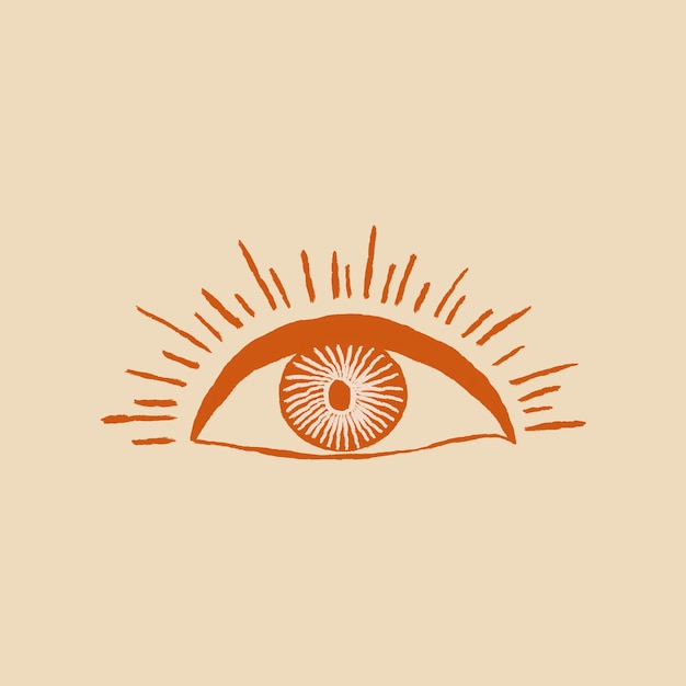 Oog logo vector hand getekende illustratie vintage wilde westen thema