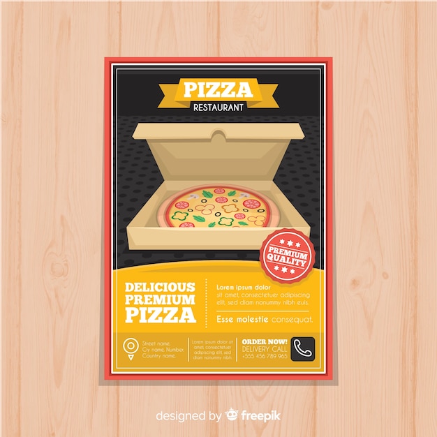 Gratis vector open doos pizza folder sjabloon