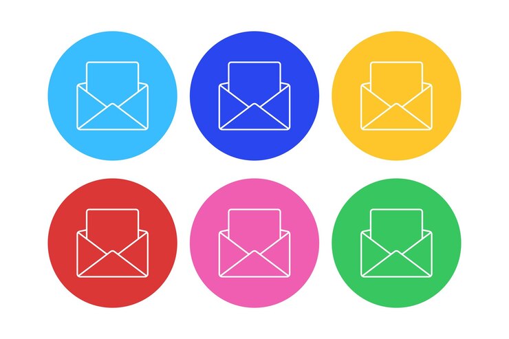 Gratis Vector open e-mail cirkels ingesteld