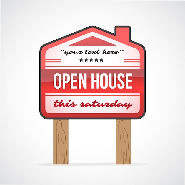 Open huis teken concept