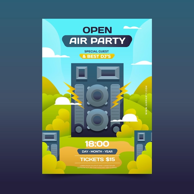 Open lucht partij poster concept