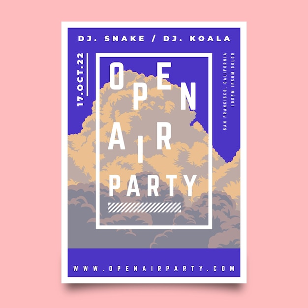 Open lucht partij poster sjabloon