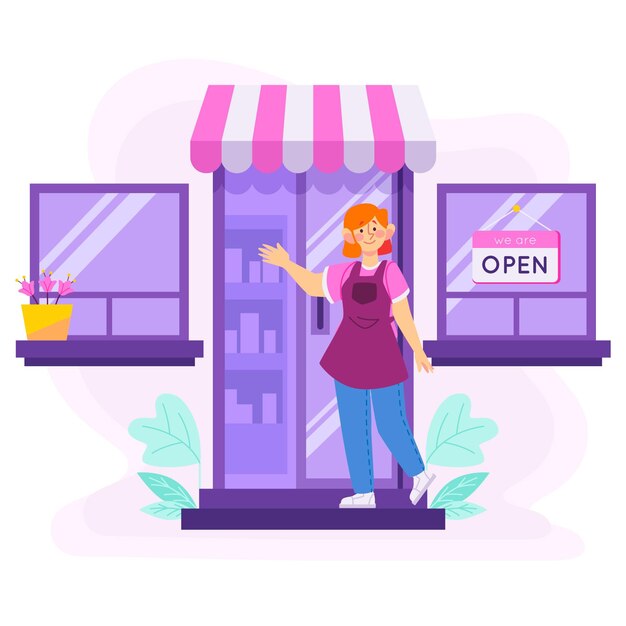 Open teken op winkel