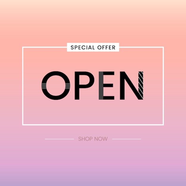 Open teken speciale aanbieding vector