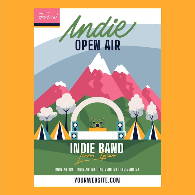 Gratis vector openlucht muziekfestival poster