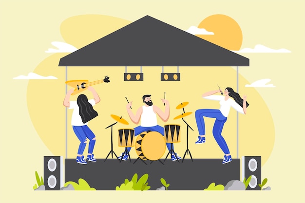 Gratis vector openluchtconcertconcept