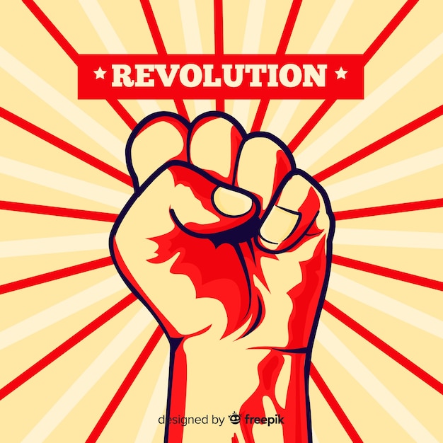 Gratis vector opgeheven vuist voor revolutie