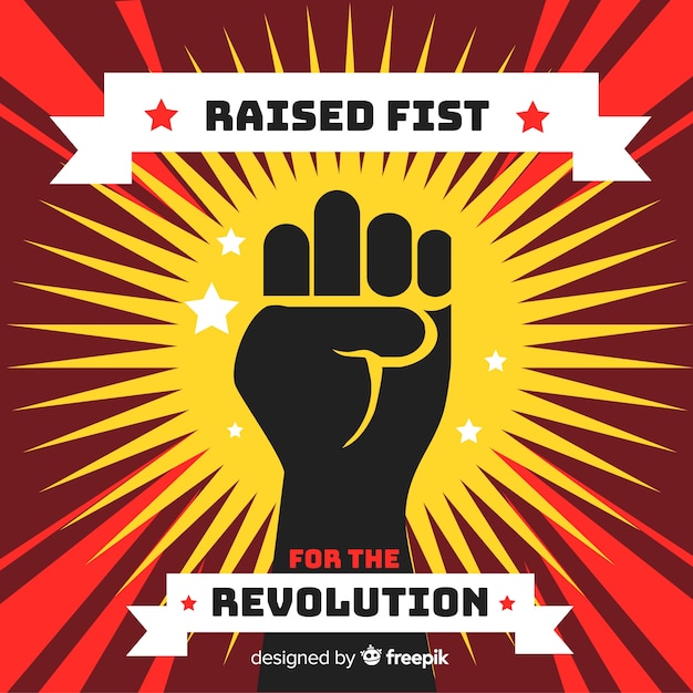 Gratis vector opgeheven vuist voor revolutie