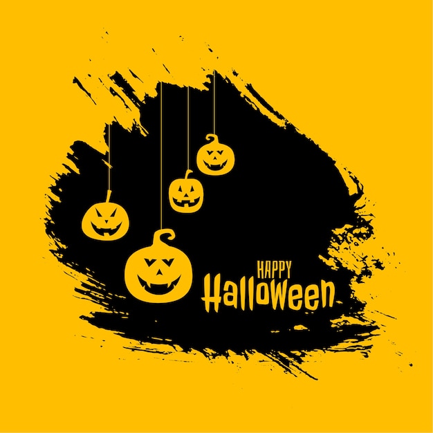 Opknoping enge pompoenen op happy halloween-kaart