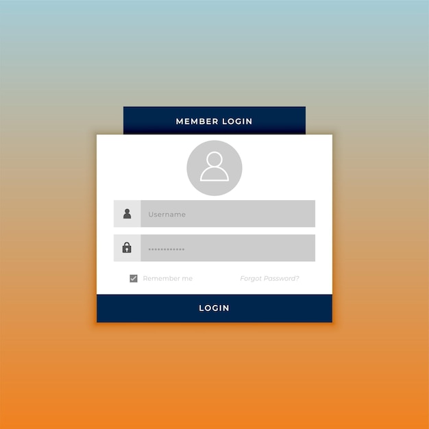 opvallend aanmeldpagina scherm sjabloon toegang webaccount