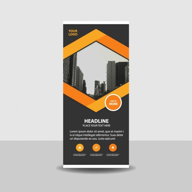 Orange black creatieve roll up banner template