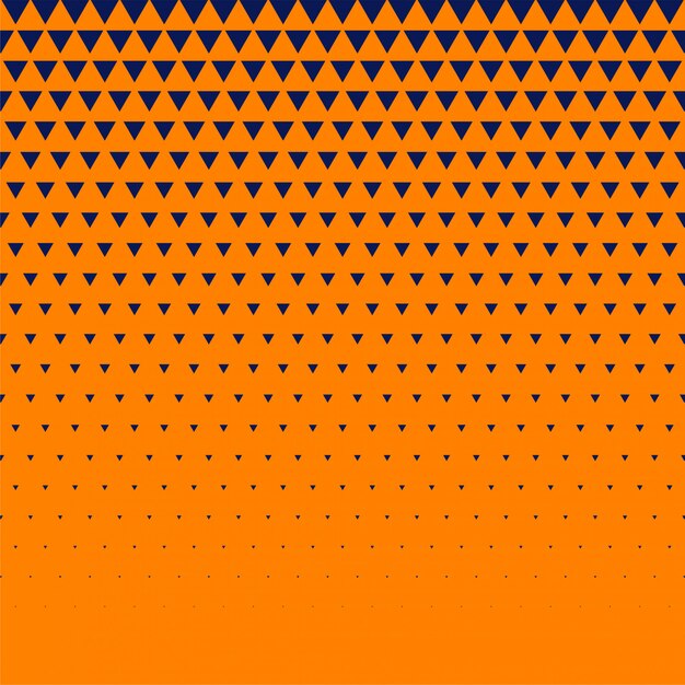 Oranje achtergrond met donkerblauwe driehoeks halftone
