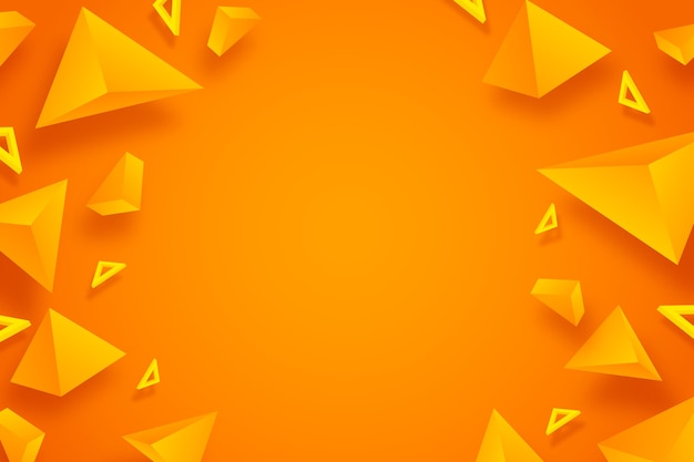Oranje driehoeks 3d ontwerp als achtergrond