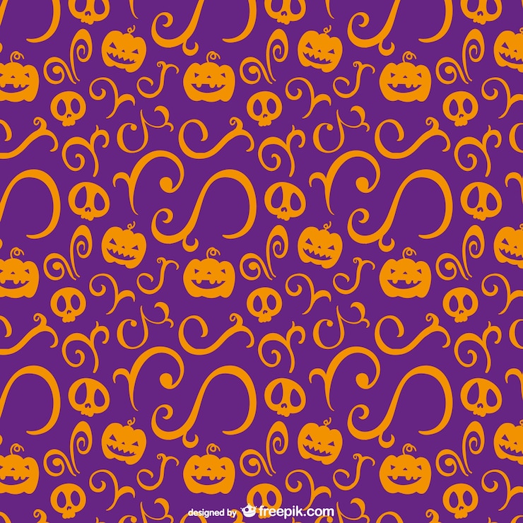 Gratis Vector oranje en paars halloween patroon