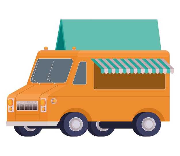 Gratis vector oranje food truck