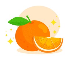 Oranje fruit logo cartoon cartoon kunst illustratie