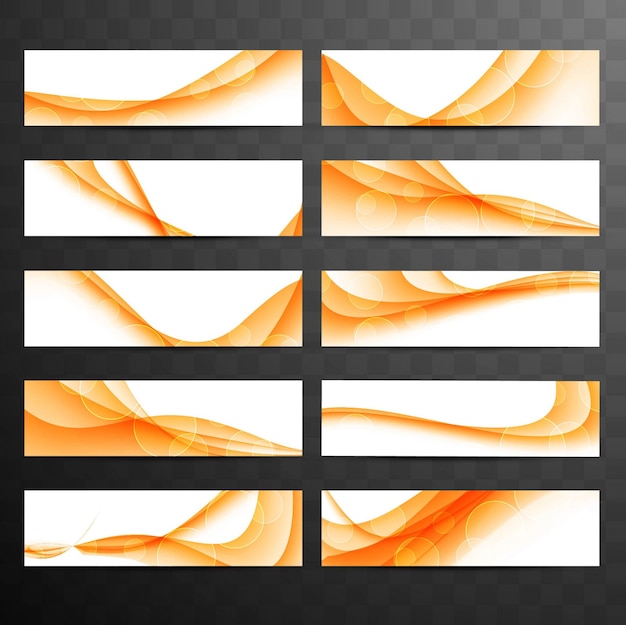 Gratis vector oranje golvende banner collectie