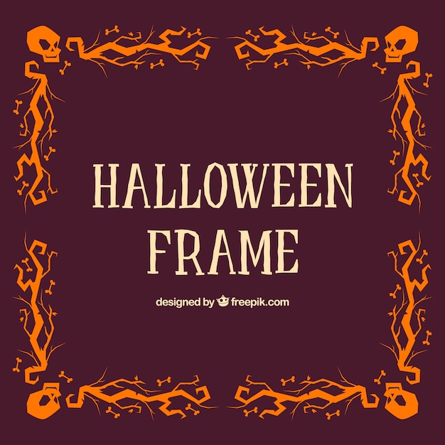 Oranje halloween decoratief frame