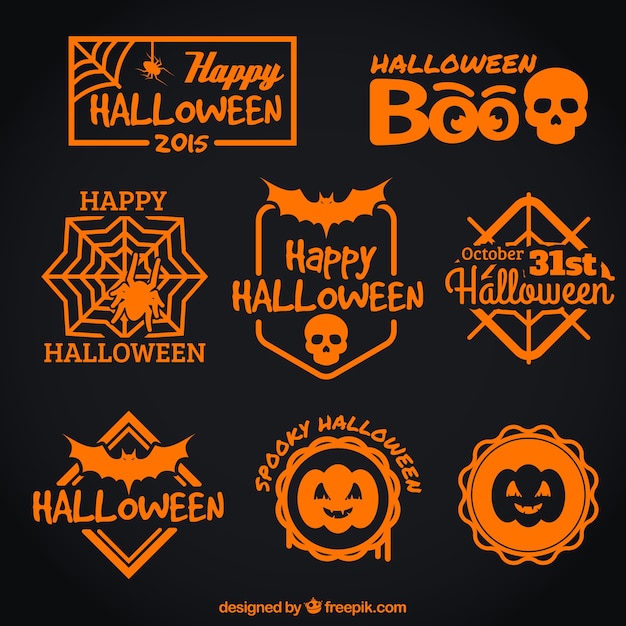 Gratis vector oranje halloween insignes