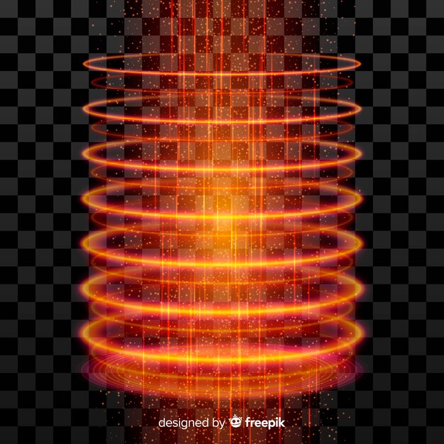 Oranje licht portaaleffect op transparante achtergrond