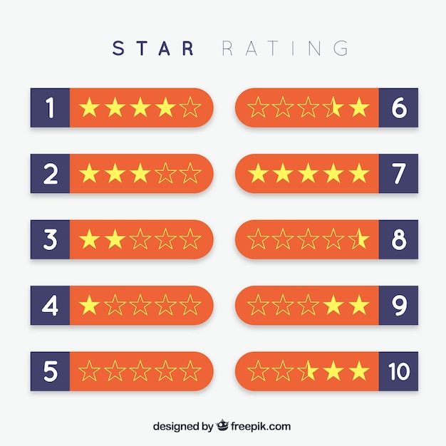 Gratis vector oranje ster rating ontwerp