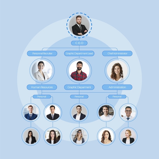 Organigram infographic met foto