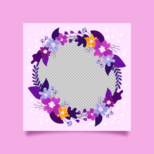 Organisch plat bloemen facebook frame