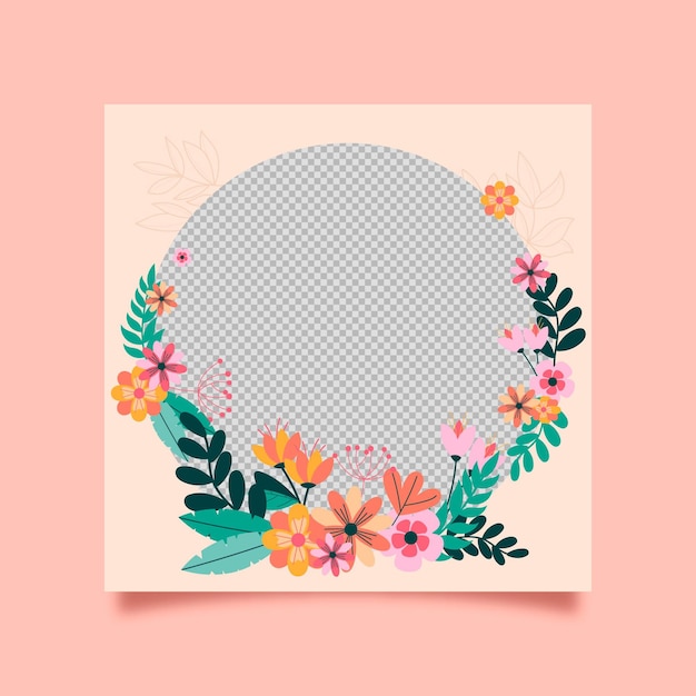 Organisch plat bloemen facebook frame