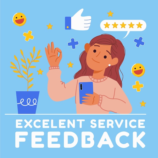 Gratis vector organisch vlak feedbackconcept