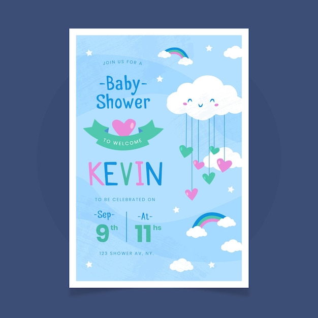 Organische platte chuva de amor baby showeruitnodiging