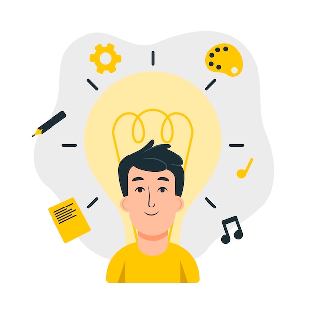 Organische platte creativiteit illustratie met mensen