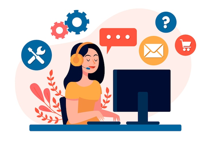 Gratis Vector organische platte klantenondersteuning