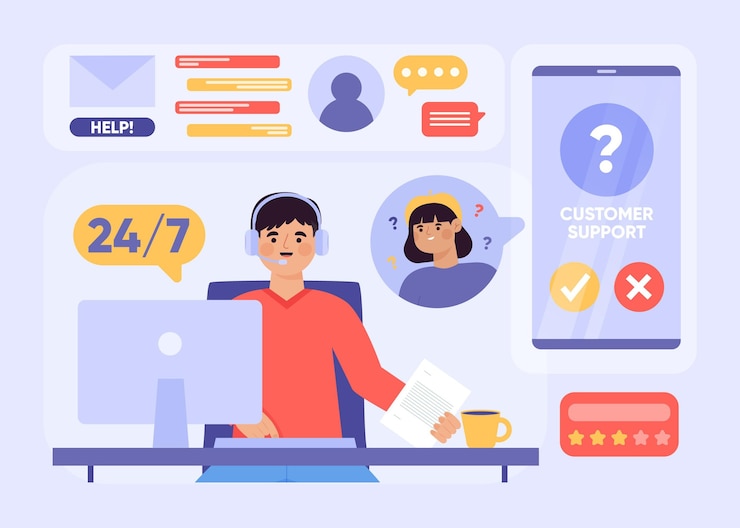 Gratis Vector organische platte ontwerp klantenondersteuning