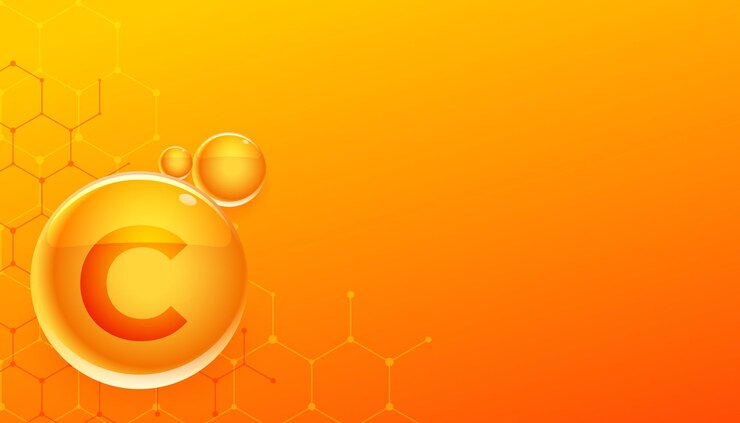 Gratis Vector organische vitamine c serum geloplossing achtergrond