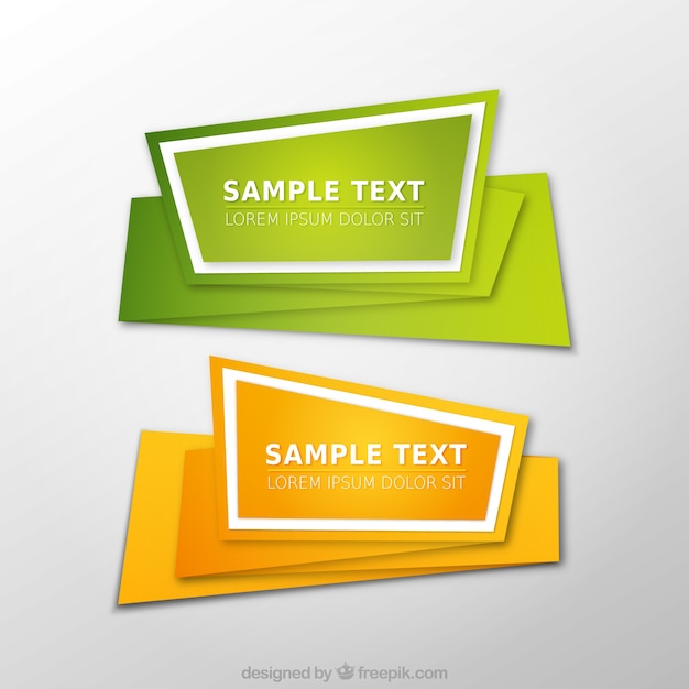 Gratis vector origami banners template