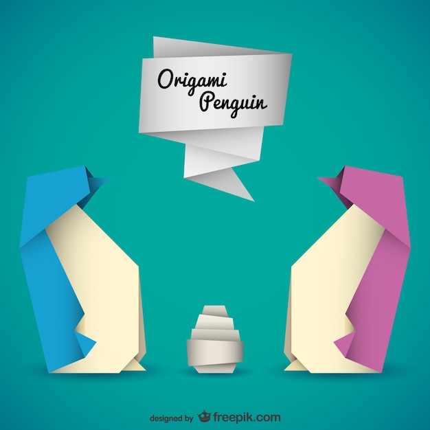 Origami pinguins vector