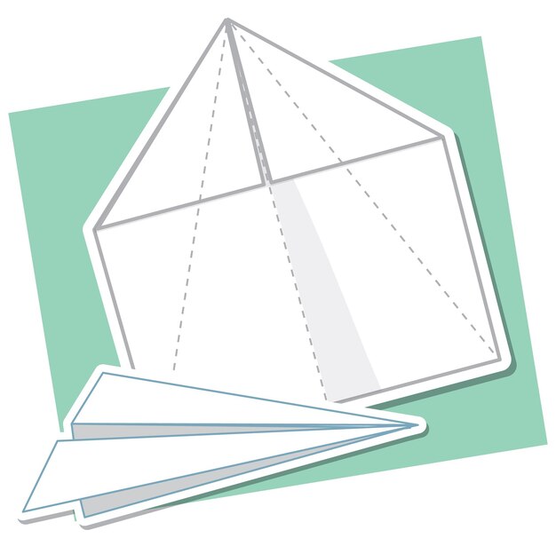 Origami raket vouwen op witte achtergrond