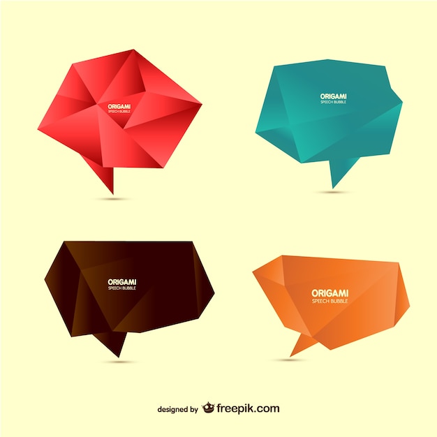 Origami veelhoekige speech bubbles