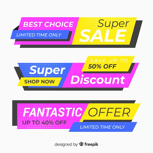 Gratis vector origami verkoop banner collectie